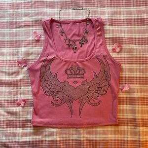Pink Graphic Tank Top